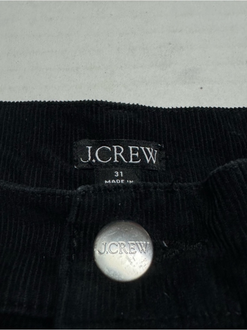 J. Crew Sailor Slim Wide Pant In Stretch Corduroy Black Siz:e 31 - Picture 4 of 5
